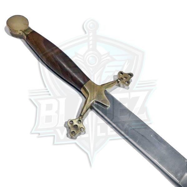 BV 1417 The Medieval Knight Scottish Claymore Sword Brass Natural wood Handle - Image 4