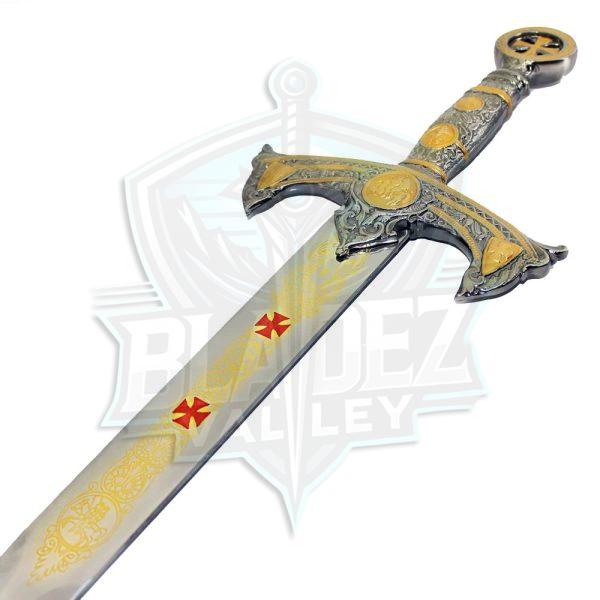 BW Templar Knights Sacred Holy Longsword Ornate Steel Replica Medieval Sword Red Cross - Image 4
