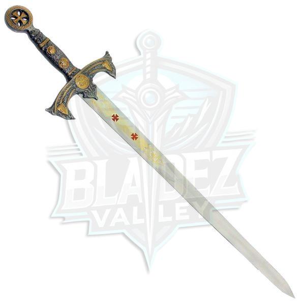 BW Templar Knights Sacred Holy Longsword Ornate Steel Replica Medieval Sword Red Cross - Image 3