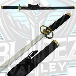 Gin Ichimaru Shinso Zanpakuto Manga Katana with Scabbard Metal Black Cord Handle