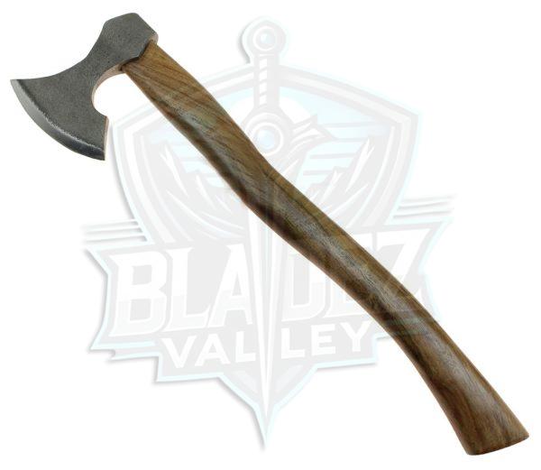 Functional Carbon Steel Bearded Viking Axe Solid Hardwood Haft Hatchet Camping Tools - Image 2