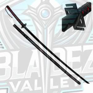 BV 128L Bleach Anime Black Katana Sword Weapon with Scabbard